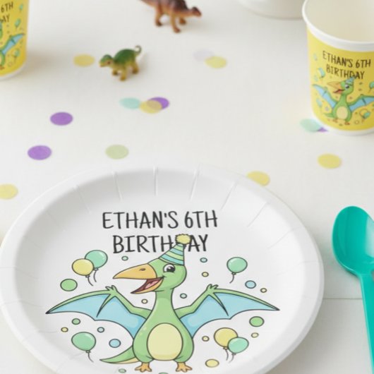Personalized Dinosaur Paper Plates - Set of 8  Pappteller