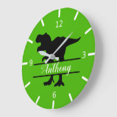 Personalized Dinosaur Square Wall Clock Große Wanduhr (Winkel)