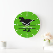 Personalized Dinosaur Square Wall Clock Große Wanduhr (Zuhause)