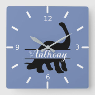 Personalized Dinosaur Square Wall Clock Quadratische Wanduhr