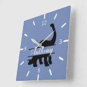 Personalized Dinosaur Square Wall Clock Quadratische Wanduhr (Winkel)