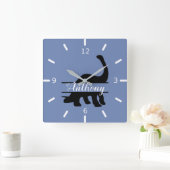 Personalized Dinosaur Square Wall Clock Quadratische Wanduhr (Zuhause)