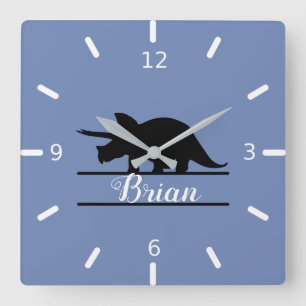 Personalized Dinosaur Square Wall Clock Quadratische Wanduhr
