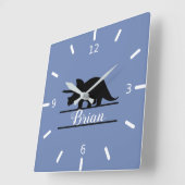 Personalized Dinosaur Square Wall Clock Quadratische Wanduhr (Winkel)