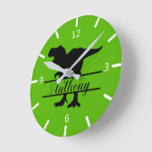 Personalized Dinosaur Square Wall Clock Runde Wanduhr (Winkel)