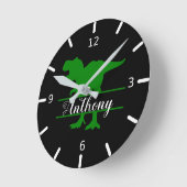 Personalized Dinosaur Square Wall Clock Runde Wanduhr (Winkel)