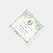 Personalized Dinosaur Wedding Serviette (Ecke)