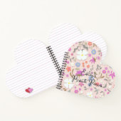 Personalized Ditsy Flowers heart-shape spiral Notizblock (Innenseite)
