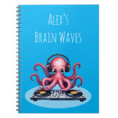 Personalized DJ Octopus Brain Waves Design Notizblock (Vorderseite)