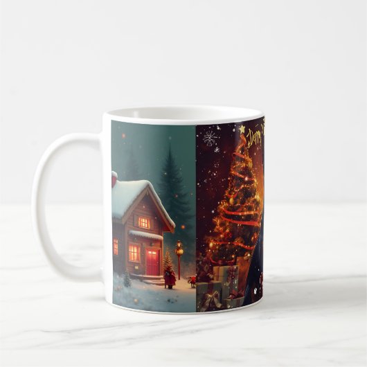 Personalized Doberman Pinscher Christmas Mug – Cus Kaffeetasse (Links)