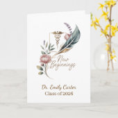 Personalized Doctor Graduation New Beginnings Karte (Gelbe Blume)