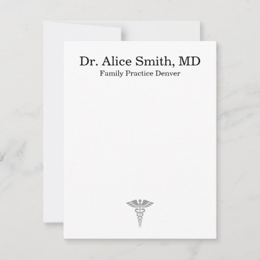 Personalized Doctor Note Cards Mitteilungskarte (Vorderseite)
