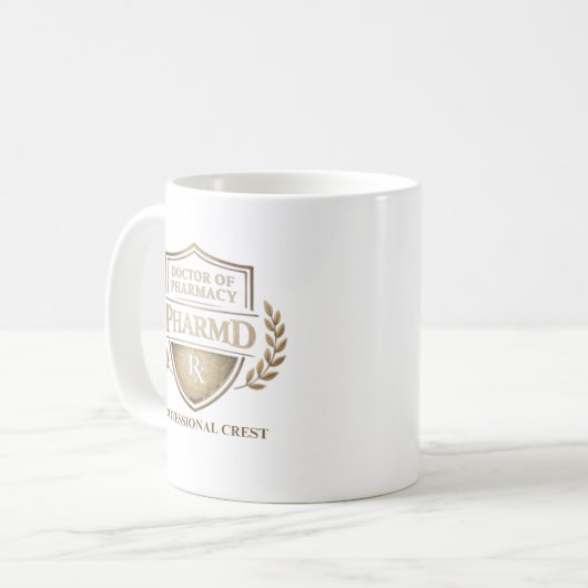 Personalized Doctor of Pharmacy Professional Crest Kaffeetasse (Vorderseite Links)