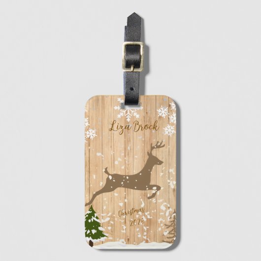Personalized doe Christmas bauble Gepäckanhänger (Vorderseite Vertikal)
