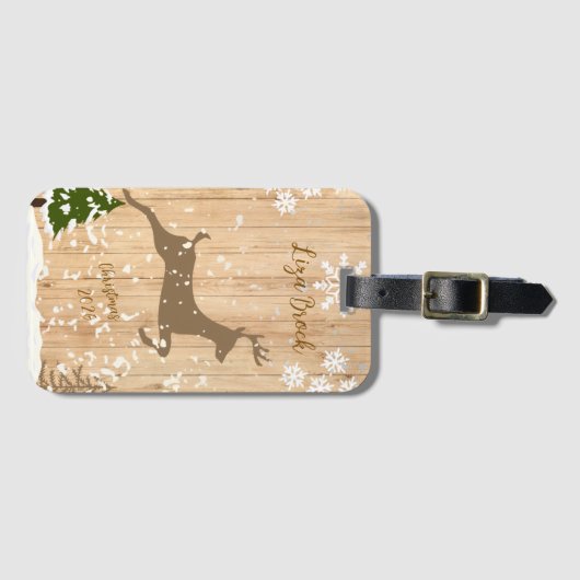 Personalized doe Christmas bauble  Gepäckanhänger (Vorderseite (Horizontal))
