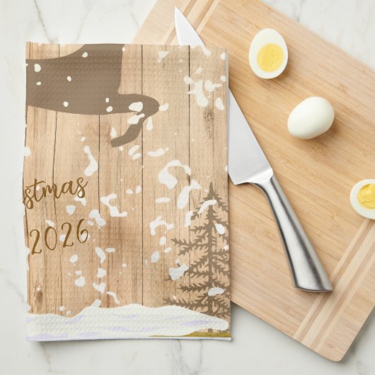 Personalized doe Christmas bauble Geschirrtuch (Viertel Falte)