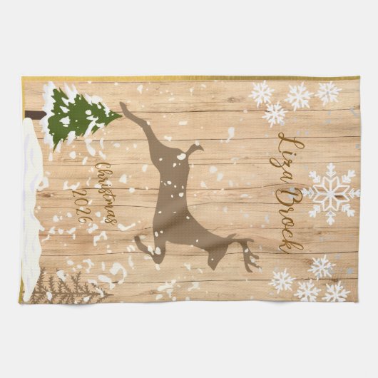 Personalized doe Christmas bauble Geschirrtuch (Horizontal)