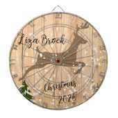 Personalized doe Christmas bauble wooden backgroun Dartscheibe (vorne)