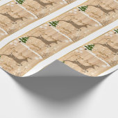 Personalized doe Christmas bauble wooden backgroun Geschenkpapier (Ecke)