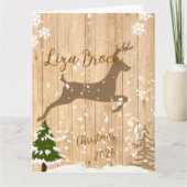 Personalized doe Christmas bauble wooden backgroun Karte (Vorderseite)