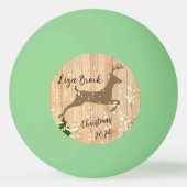 Personalized doe Christmas bauble wooden backgroun Tischtennisball (Vorderseite)