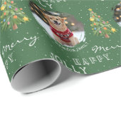 Personalized Dog and Family Photo Christmas Tree Geschenkpapier (Rolleneckpunkt)