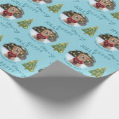 Personalized Dog and Family Photo Christmas Tree Geschenkpapier (Ecke)