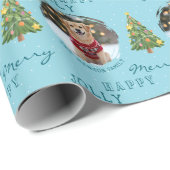 Personalized Dog and Family Photo Christmas Tree Geschenkpapier (Rolleneckpunkt)