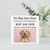 Personalized Dog Card | Best Dog Ever Newspaper (Stehend Vorderseite)