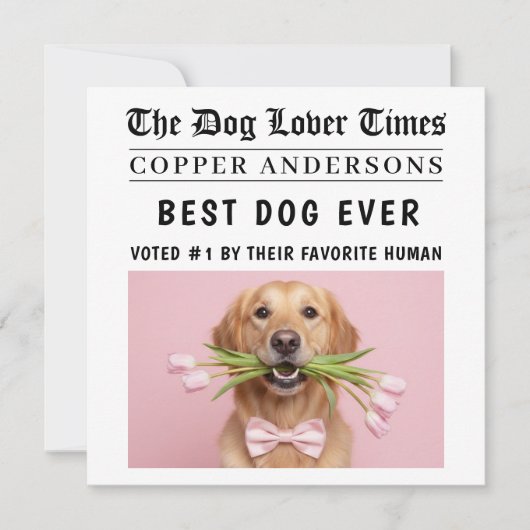 Personalized Dog Card | Best Dog Ever Newspaper (Vorderseite)