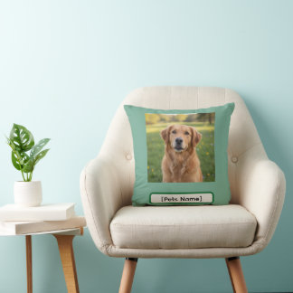 Personalized Dog & Cat Photo and Name Throw Pillow Kissen