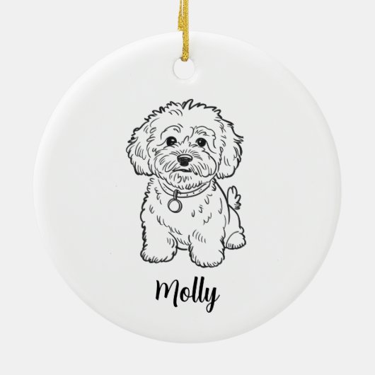 Personalized Dog Christmas Keramik Ornament (Hinten)