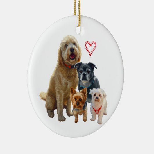 Personalized Dog Drawing Keramik Ornament (Rechts)