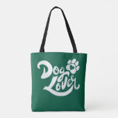 Personalized Dog Lover Hand-Lettered Green Tasche (Rückseite)