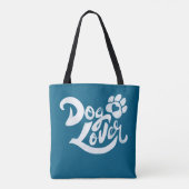 Personalized Dog Lover Hand-Lettered Ocean Blue Tasche (Rückseite)