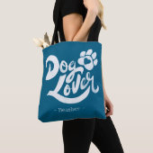 Personalized Dog Lover Hand-Lettered Ocean Blue Tasche (Von Nahem)