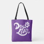 Personalized Dog Lover Hand-Lettered Purple Tasche (Rückseite)