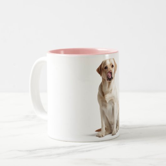 Personalized Dog Lover Mug – Custom Pet Name Zweifarbige Tasse (Vorderseite Links)