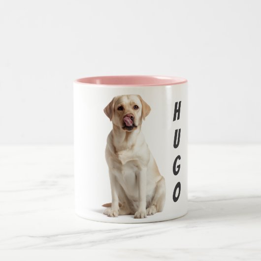 Personalized Dog Lover Mug – Custom Pet Name Zweifarbige Tasse (Mittel)