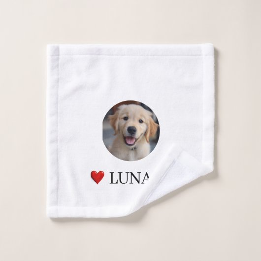 Personalized Dog Lover Photo & Name Towel Waschlappen (Waschlappen)