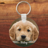 Personalized Dog Lover Simple Modern Pet Photo Schlüsselanhänger (Vorderseite)