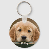 Personalized Dog Lover Simple Modern Pet Photo Schlüsselanhänger (Rückseite)