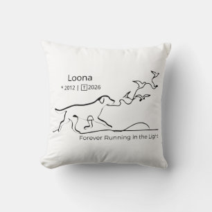 Personalized Dog Memorial Sympathy Line Art Kissen