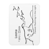 Personalized Dog Memorial Sympathy Line Art Magnet (Vertikal)