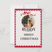 Personalized Dog Merry Christmas Photo Card Einladung (Vorderseite)