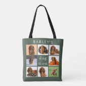 Personalized Dog Mom 8-Photo Collage Sage Green Tasche (Rückseite)