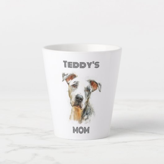 Personalized Dog Mom Latte Mug | Custom Gift Milchtasse (Vorderseite)