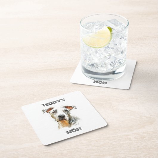 Personalized Dog Mom Paper Coaster | Custom Gift Rechteckiger Pappuntersetzer (Vor Ort)