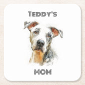 Personalized Dog Mom Paper Coaster | Custom Gift Rechteckiger Pappuntersetzer (Vorderseite)