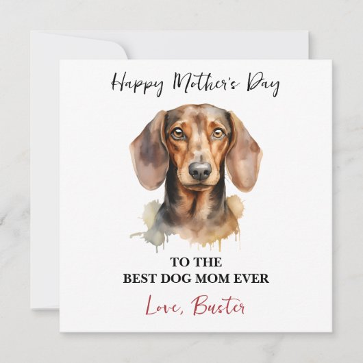 Personalized Dog Name – Happy Mother’s Day Karte (Vorderseite)